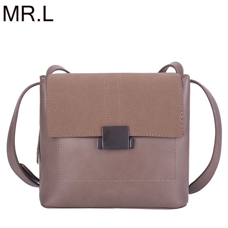 

MR.L New Arrival Women Shoulder Bags PU Leather Flap Solid Ladies Messenger Bag Brown Long Strap Casual Female Daily Handbag