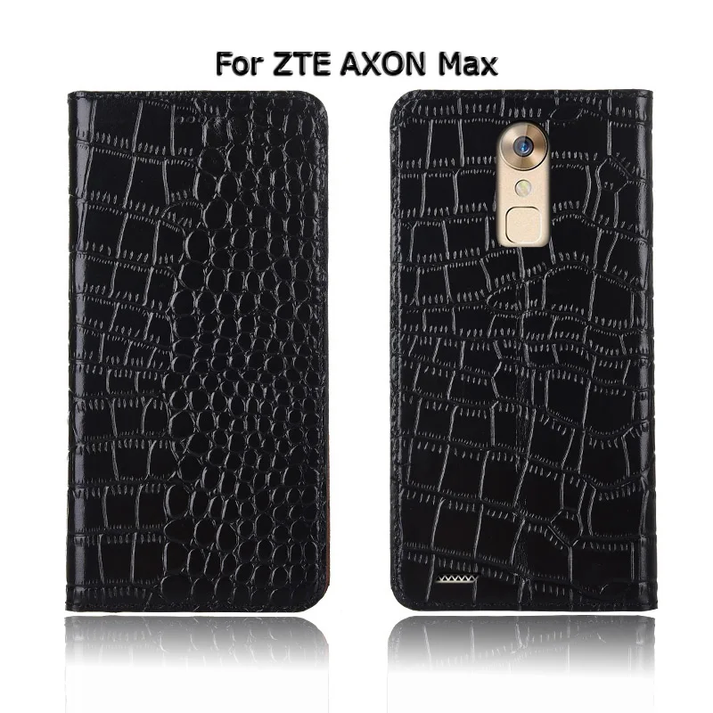 Крокодиловая текстура чехол для телефона чехол для zte AXON7 A2017/AXON 7 Mini Max C2017 Натуральная Воловья кожа флип Стенд чехол для телефона сумка