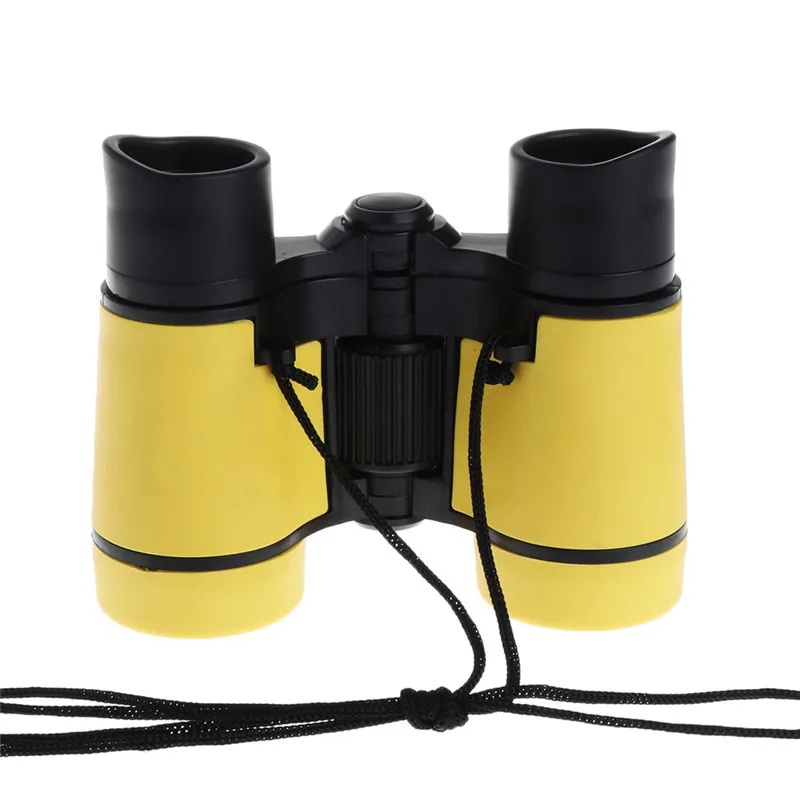 4x30 пластиковые детские бинокли телескоп для детей игры на открытом воздухе игрушки компактный - Цвет: Yellow