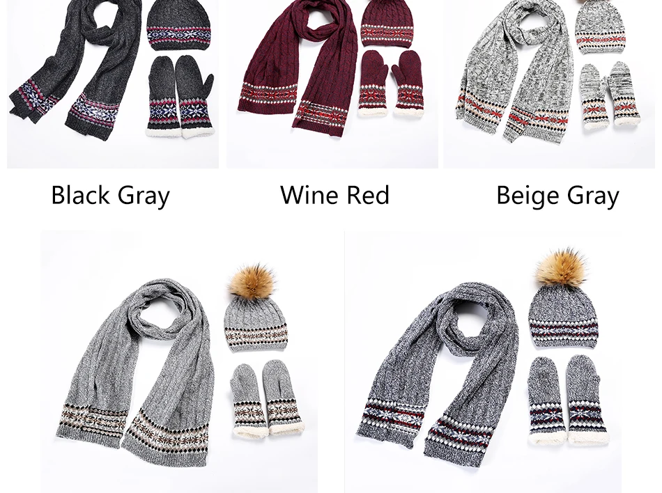 Scarf Hat Glove Sets TZ006 PC (3)