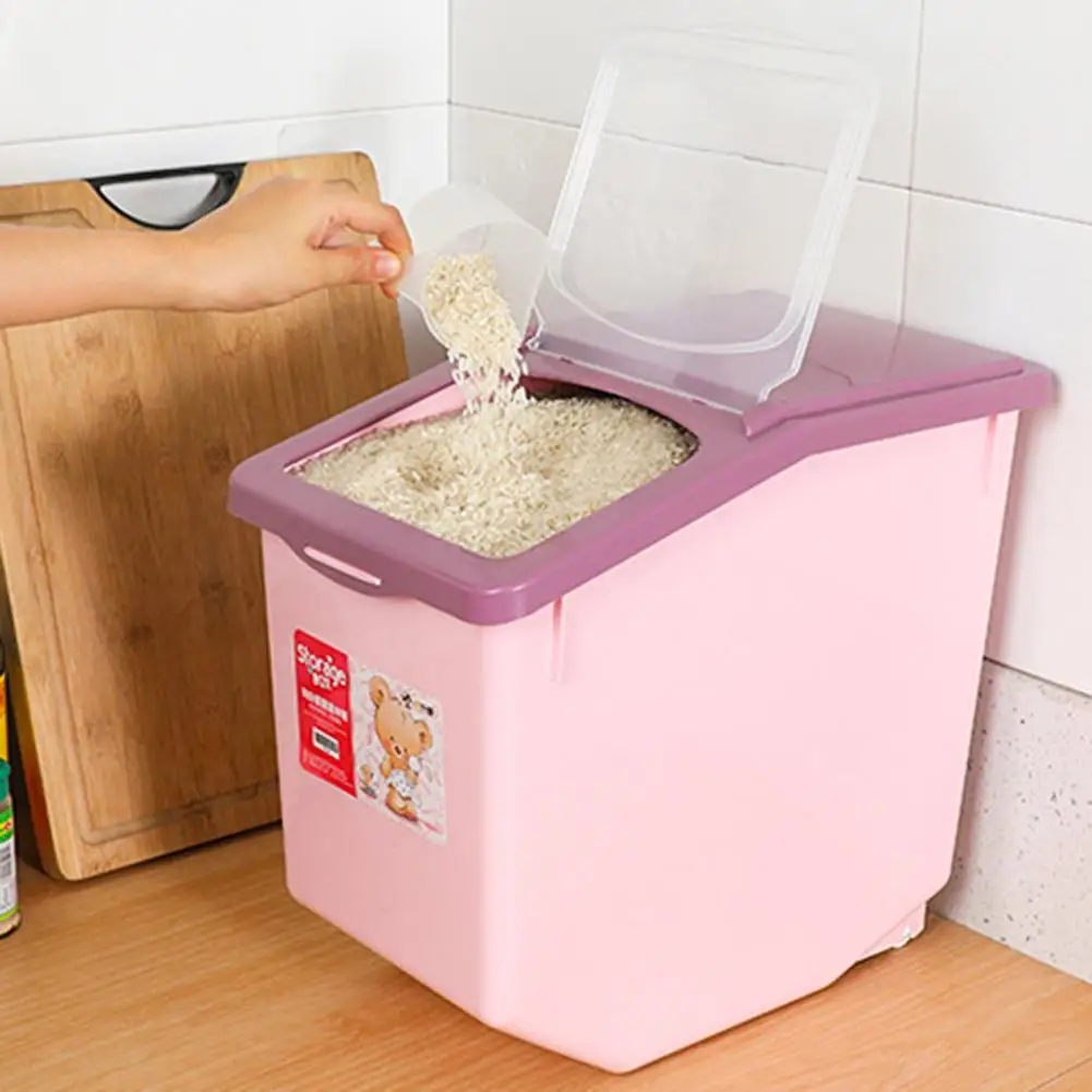 Коробка для хранения 5 кг, 10 кг 15 кг Пластик герметичный влагостойкий контейнер с большой Ёмкость рисовый сушеные Еда Крупы диспенсер Органайзер