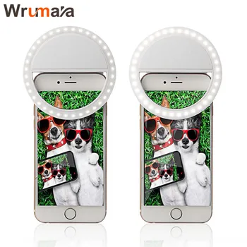 

Wrumava Cell phone LED Selfie Ring Light With USB Charge Night Darkness Up Flash Photography Luminous Lamp for iPhone X 7 8 PLUS