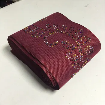 

African Red Aso Oke Gele Headtie With Stones 18yards Latest Head Wear Nigerian Aso Oke Head tie Belt for Wedding-30
