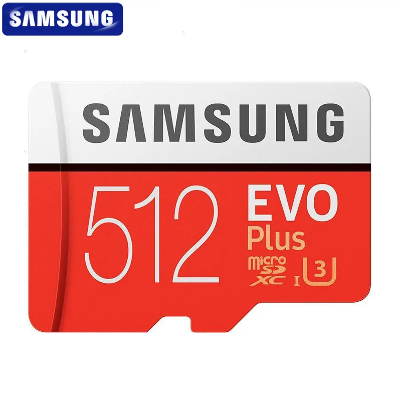 SAMSUNG карта памяти Micro SD карты 512 ГБ 100 МБ/с. Class10 U3 U1 SDXC Класс EVO+ Micro SD карта, карта памяти Micro SD TF карты флэш памяти для телефонов/Бла(беспилотный летательный аппарат