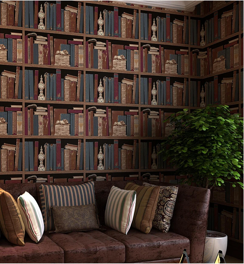 vintage reading room books designs pure paper wallpaper for papel de parede vintage on decor wall