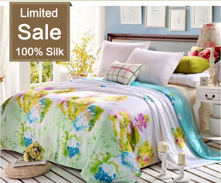 Hot sale 100 Silk comforter/quilt/Blanket/Duvet,for Spring&Summer Home