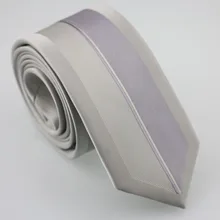 Yibei Coachella Галстуки Для мужчин Стильный узкий галстук Дизайн серебро в контрастную полоску ручной работы из микрофибры галстук мода Slim Tie