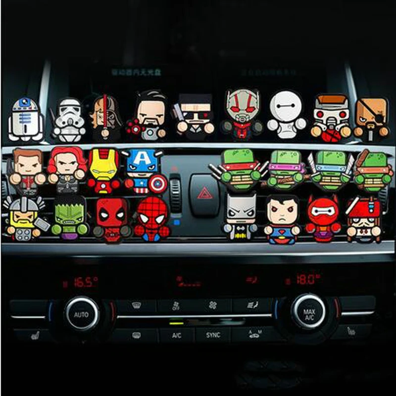 

For Marvel Avengers Heros Figure Car Air Condition Vent Perfume Balsam Fragrance Air Freshener Interior Decoration Car styling