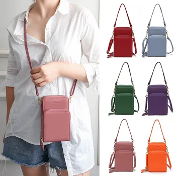 

1 Pcs Mini PU Leather Crossbody Bag Cellphone Shoulder Bag Wallet Purse with Removable Strap Best Sale-WT