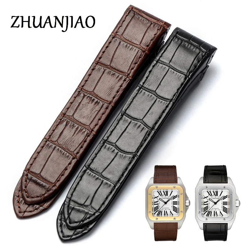 

High Quality Leather Strap 22 23 24mm Italian Cowhide Brand Watchband Fashion Vintage Wristband Accessories Belt Bracelet