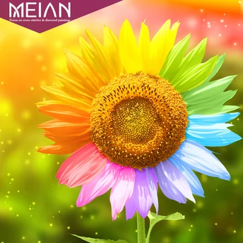 

Meian,Diamond Embroidery,Full,DIY,Diamond Painting "Colorful Sunflower",Cross Stitch,Diamond Mosaic Set,Bead Picture,Home Decor