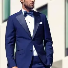 Высококачественные мужские вечерние костюмы на выпускной Жених Смокинги друзей жениха свадебный Блейзер Костюмы(пиджак+ брюки+ галстук-бабочка) K: 1325