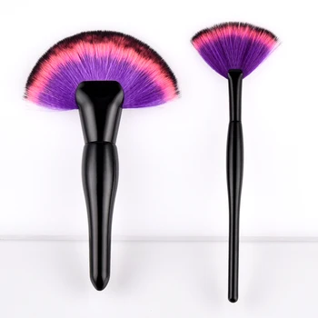

Pro Big Fan Shape Face Foundation Powder Blush Makeup Brush Sets 2pcs Black Handle Cosmetics Makeup Brushes Tool Kits