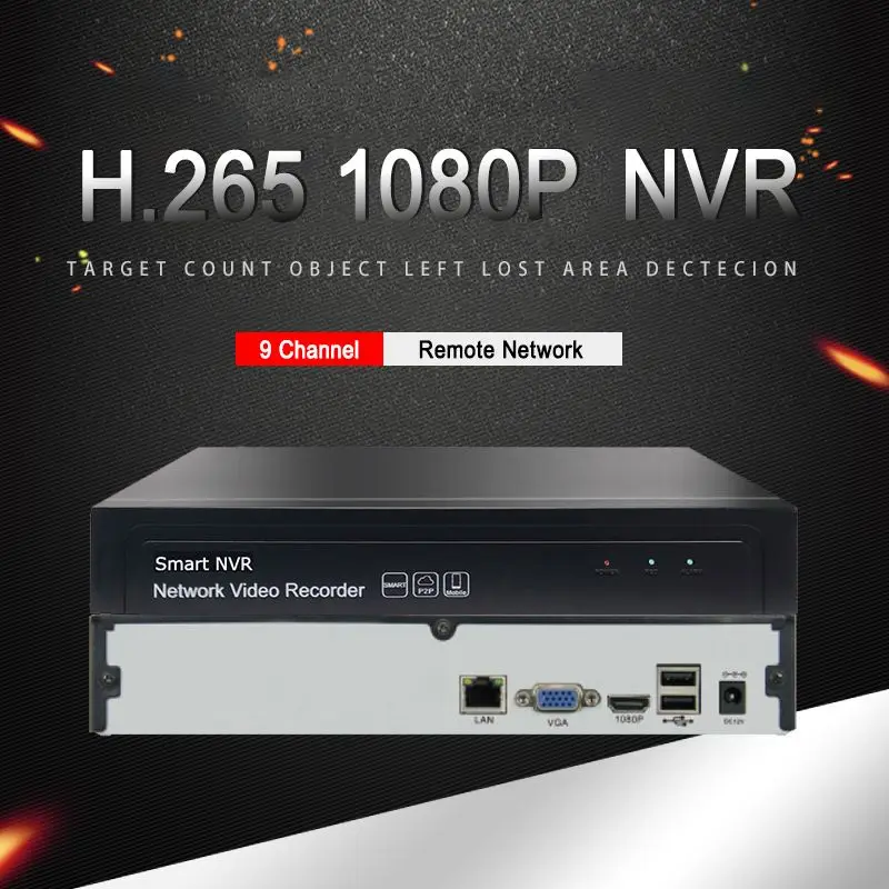 

H.265+9 NVR Channel 1080P Hard Disk Video Recorder Digital Analog Remote Network Monitoring For Profession IP Camera Security
