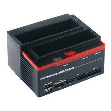 EU/AU/US Plug 2,5/3," SATA IDE HDD док-станция Клон HDD корпус USB 2 порта USB 2,0 концентратор MS/M2/XD/CF/SD/TF кардридер