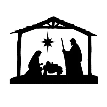 

HotMeiNi Car Sticker Jdm styling Window Bumper Vinyl Truck Body Decal Waterproof Nativity Scene Christmas 15*11.3cm