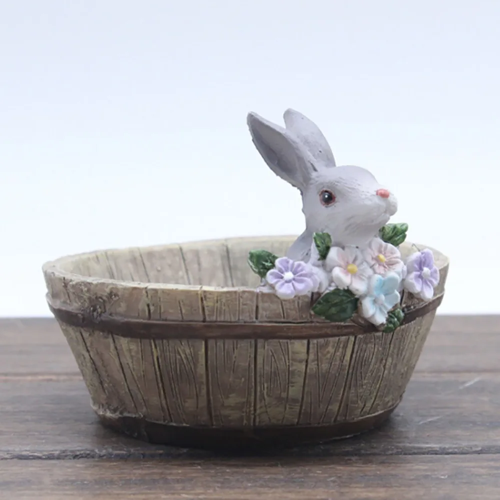 Домашний ярд цветок бонсай-суккулент кашпо серый кролик завод кровать горшок Сделай Сам офис декоративный цветочный горшок