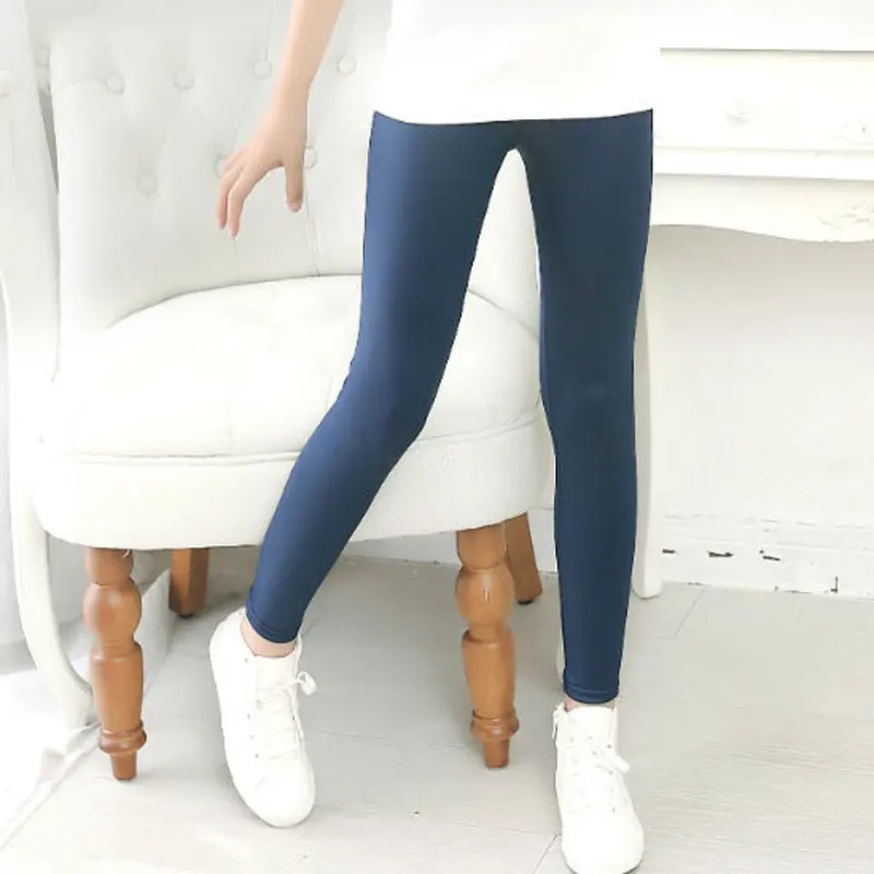 Straight PU Leather Girls Leggings Pencil Elastic Waist Kids Pants Girls Pants Legging Winter Autumn Fall Kids Fashion Mid Waist (6)