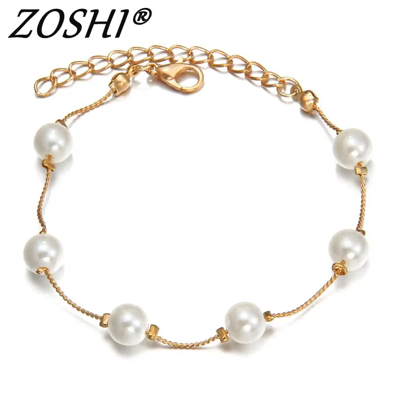

ZOSHI Charm Gold Silver Plated Bracelets & Bangle Fashion Simulated Pearl Beads Wedding Jewelry For Women Gift Wholesale Price