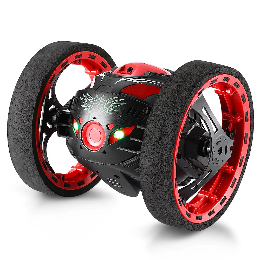 RC Car Bounce Car PEG - 88 2.4G Remote Control Toys Jumping Car With Flexible Wheels Rotation LED Night Lights RC Robot Car Gift