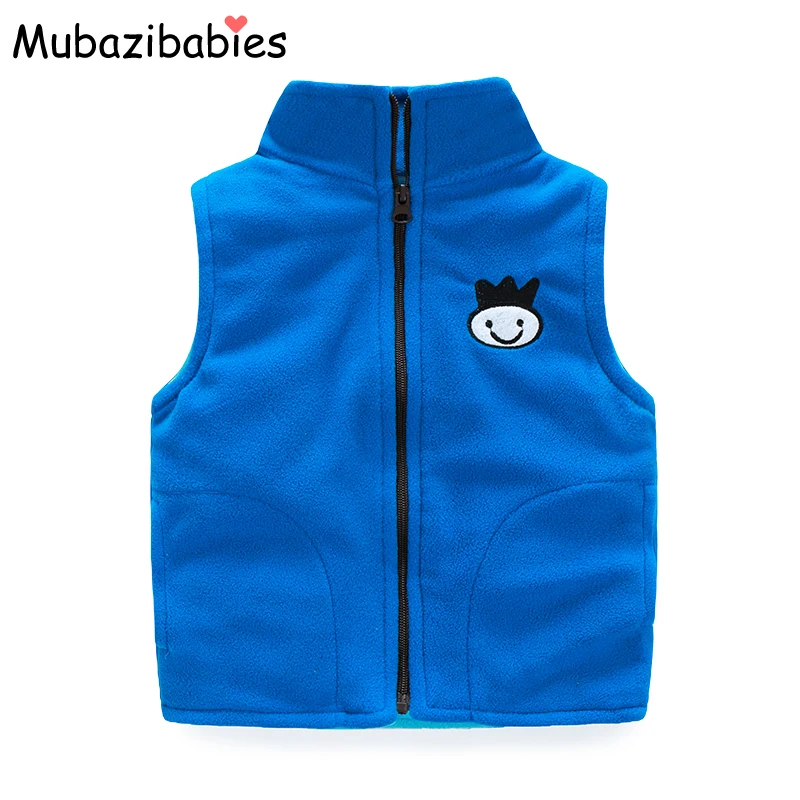 

Girls Sports Vests spring autumn 2~7Years kids fleece Sports Jackets Vest Boy Children stand collar Cartoon Girls Sports Vests