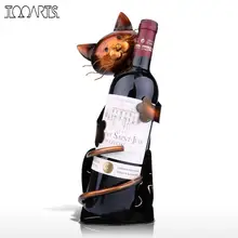 Shelf Sculpture Wine-Rack TOOARTS Home-Decoration Christmas-Gift Metal Cat Interior Crafts