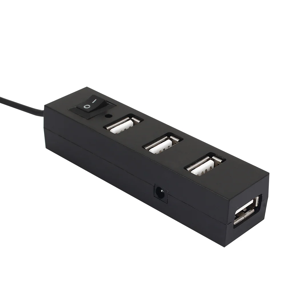 

4 Port USB 2.0 Hub Converter With Swithch USB Adapter Networking Universal Connector Durable Smart Power Off Switch USB Hub