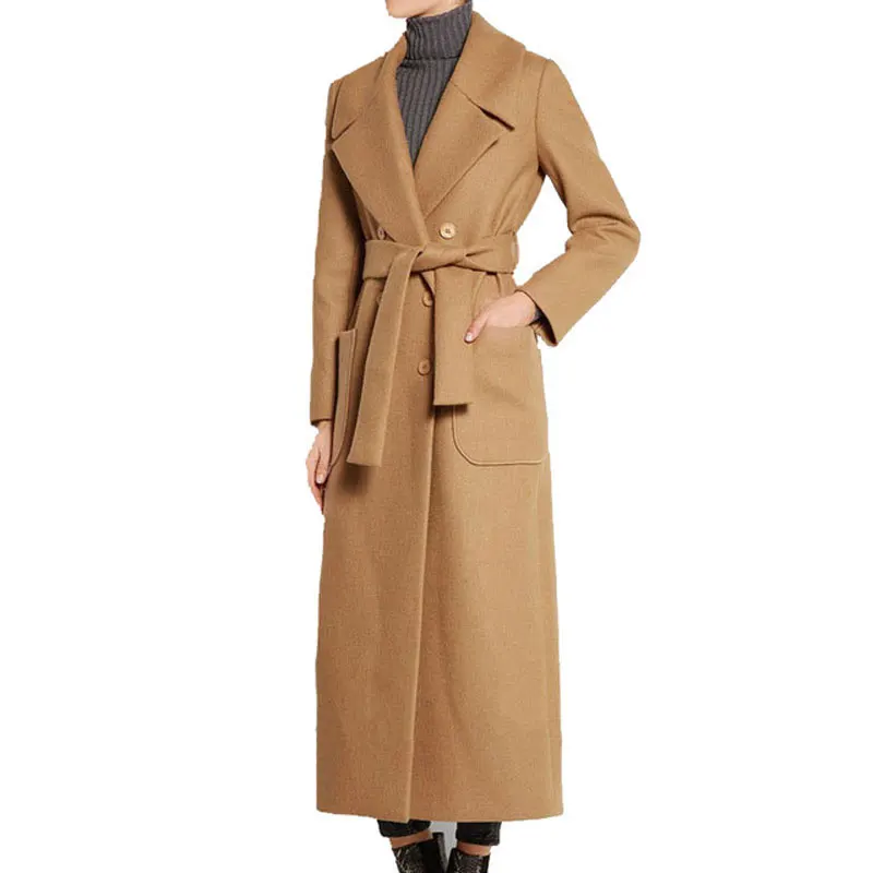 2019 Casaco Feminino Vrouwen Herfst Winter Classic Eenvoudige Slanke Maxi Lange Elegante Jas Geul Vrouwelijke Gewaad Bovenkleding manteau femme