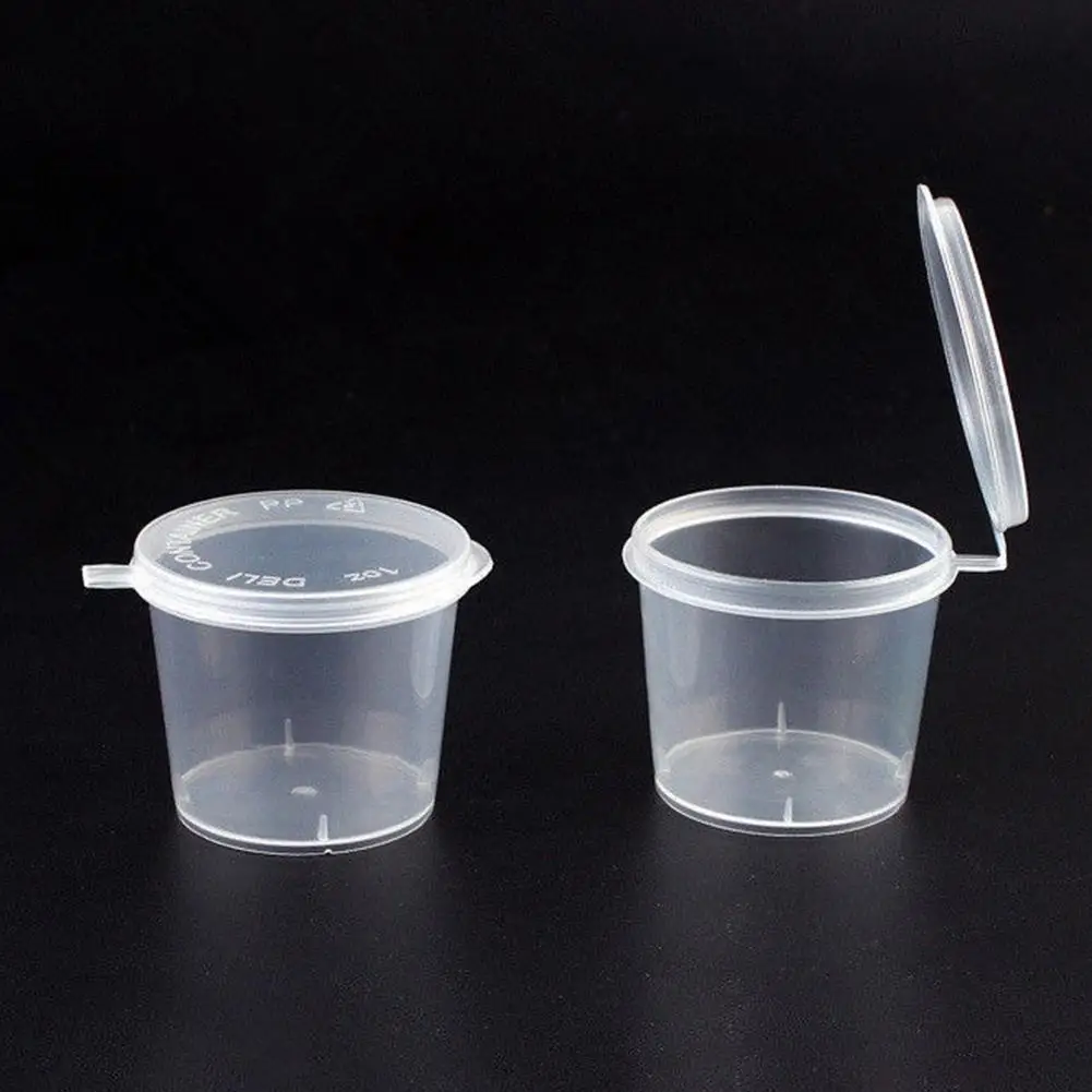 

Adeeing 100 Pcs 25ml/40ml Plastic Sauce Cups Food Storage Containers Clear Boxes