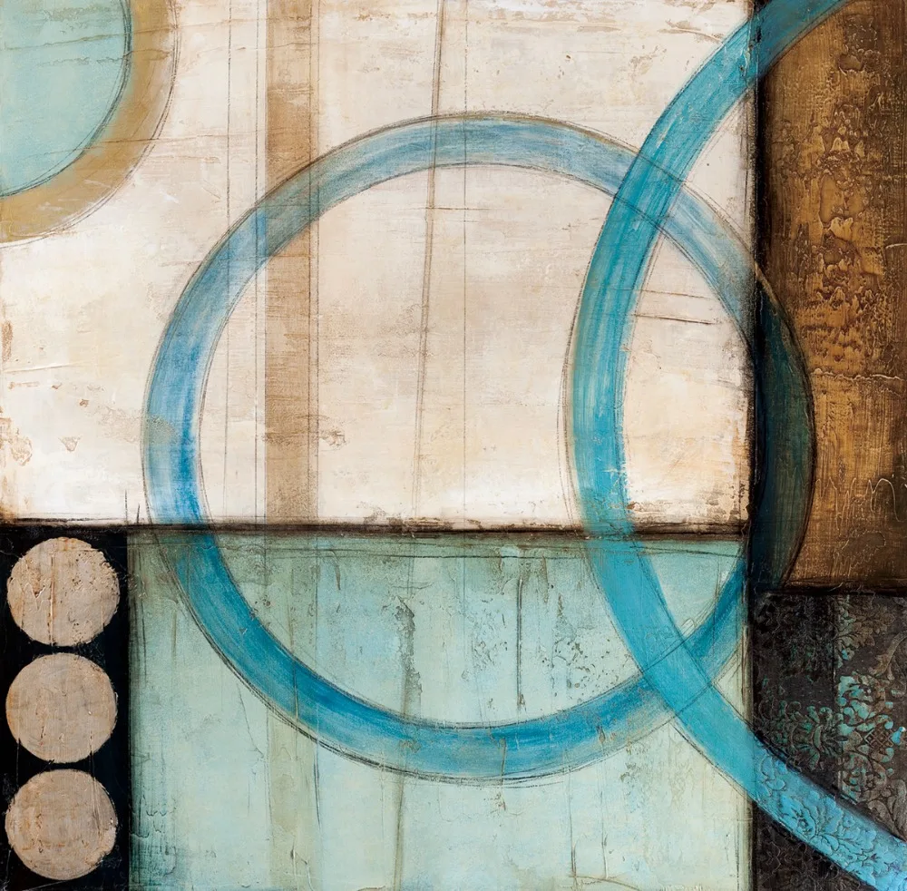 Blue And Brown Circles Modern Abstract Oil Painting Canvas Wall Art Blue And Brown Circles Modern Abstract Oil Painting Canvas Wall Art Free Shipping Decorative Artist For Home Office In Calligraphy From