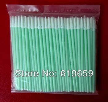 

500 pcs Green Plastic Single Pointed Head Foam Swabs for Small Area swab for cleaning small slotted and hard to reach areas