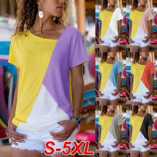 

Women Fashion Shirt color blocking Contrast Casual Tops Blouse Dames Lange Mouwen Blusas Hot Sales Shirts