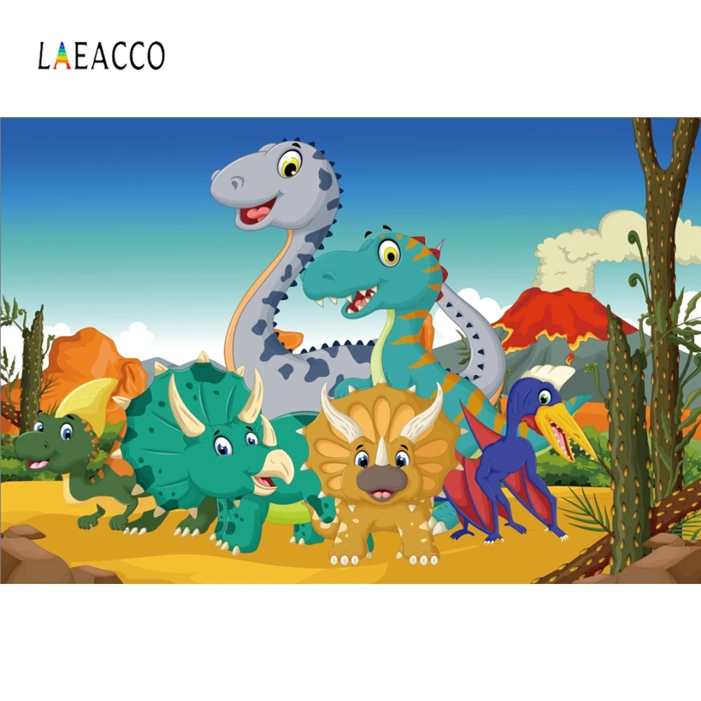 

Laeacco Safari Animals Jungle Party Volcano Forest Photography Backgrounds Customized Photographic Backdrops For Photo Studio