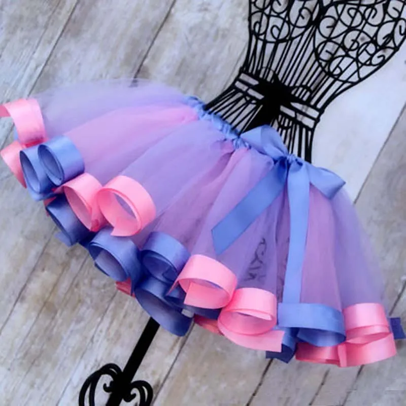 Юбка-пачка радужные фатиновые юбки для маленьких девочек детская одежда разноцветное бальное платье для детей от 0 до 2 лет, одежда для маленьких девочек Рождественский наряд
