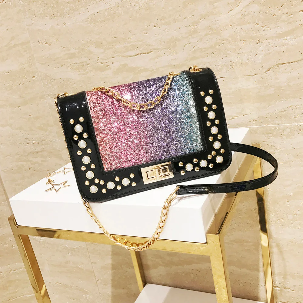 

Womens Bag Fashion Sequins Leather Crossbody Coin Phone Shoulder bolsa masculina sac femme sac bandouliere femme
