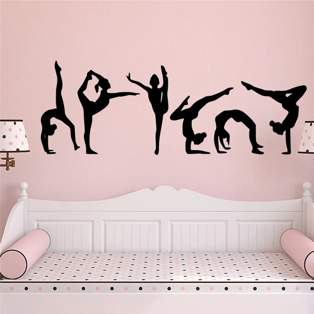 

Diy dancing yoga Wall Sticker Self Adhesive Vinyl Waterproof Wall Art Decal Nursery Kids Room Wall Decor Removable Mural