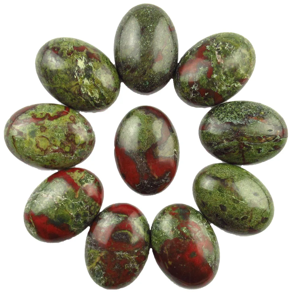 

Free shipping Natural 10pcs Beautiful Dragon Bloodstone Oval CAB CABOCHON 18x25x6mm