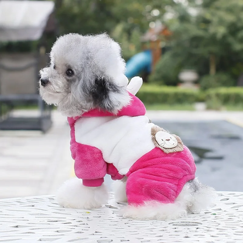 Милая хлопковая толстовка с капюшоном для домашних животных, костюм для собак, щенков, теплое утепленное пальто на осень и зиму