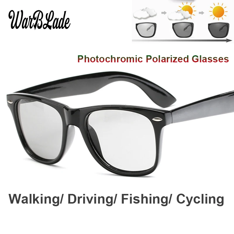 

WBL Men Day Night Driving Photochromic Sunglasses Polarized Chameleon Discoloration Sun Glasses Anti-glare Goggles Sunglasses