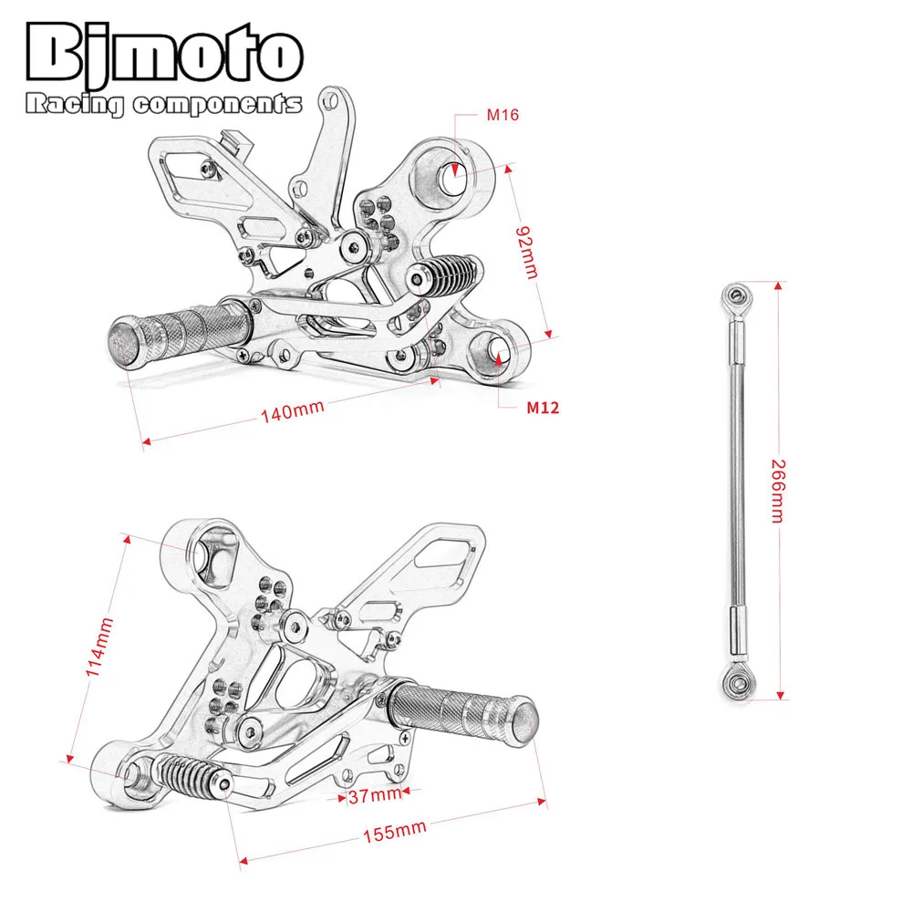 Для Yamaha MT09 MT 09 ФЗ 09 FZ09 2013- мотоцикл ЧПУ Алюминий Регулируемый Гоночные Rearset подножек