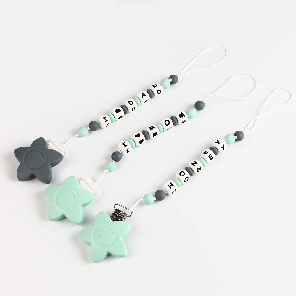 * 50Pcs Letras Teether Bead BPA Free 12mm Silicone Letter Beads For Jewelry Making Baby Teether Necklace Pacifier Chain