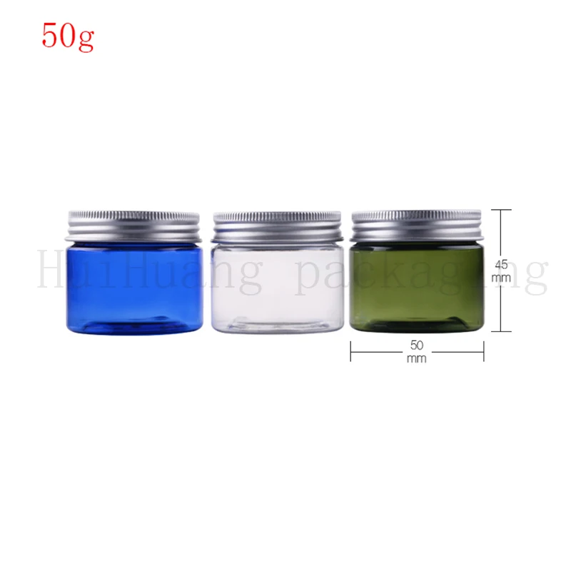 

100pcs/lot 50g 50ml Clear Empty Cosmetic Jar Pots Travel Face Cream Lotion Makeup Container Refillable Bottles Plastic PET