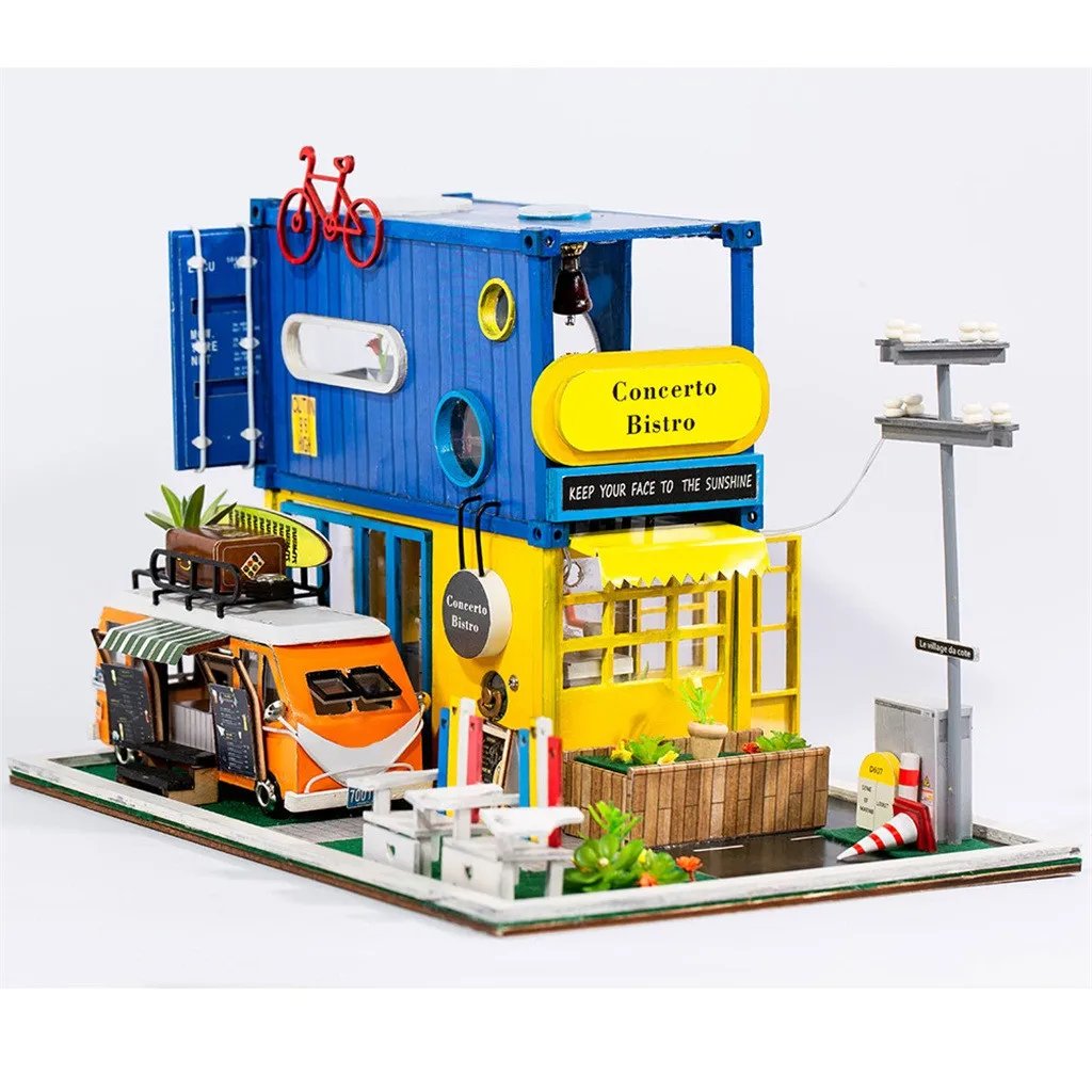 

Hello Summer DIY Miniature Dollhouse Kit Time Apartment DIY Dollhouse Kit DIY Cottage Princess Room Puzzle Handmade Toys