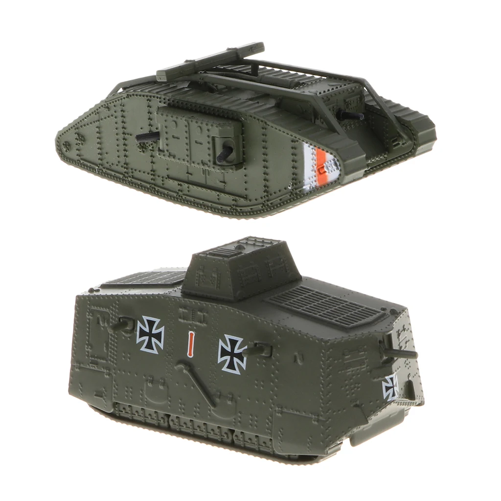 1:100 Великобритании MK. IV Мужской Танк модель и немецкий A7V Танк WWI тяжелый Panzer-WWI армейская модель бронированного автомобиля коллекционные игрушки