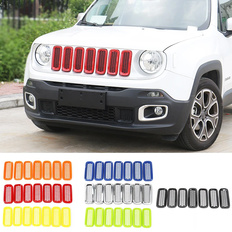 Apto para Jeep Estilo do Carro Shineka Auto Frente Malha Grades Inserir Capa Guarnição Adesivo Renegado 2020-2020 Acessórios