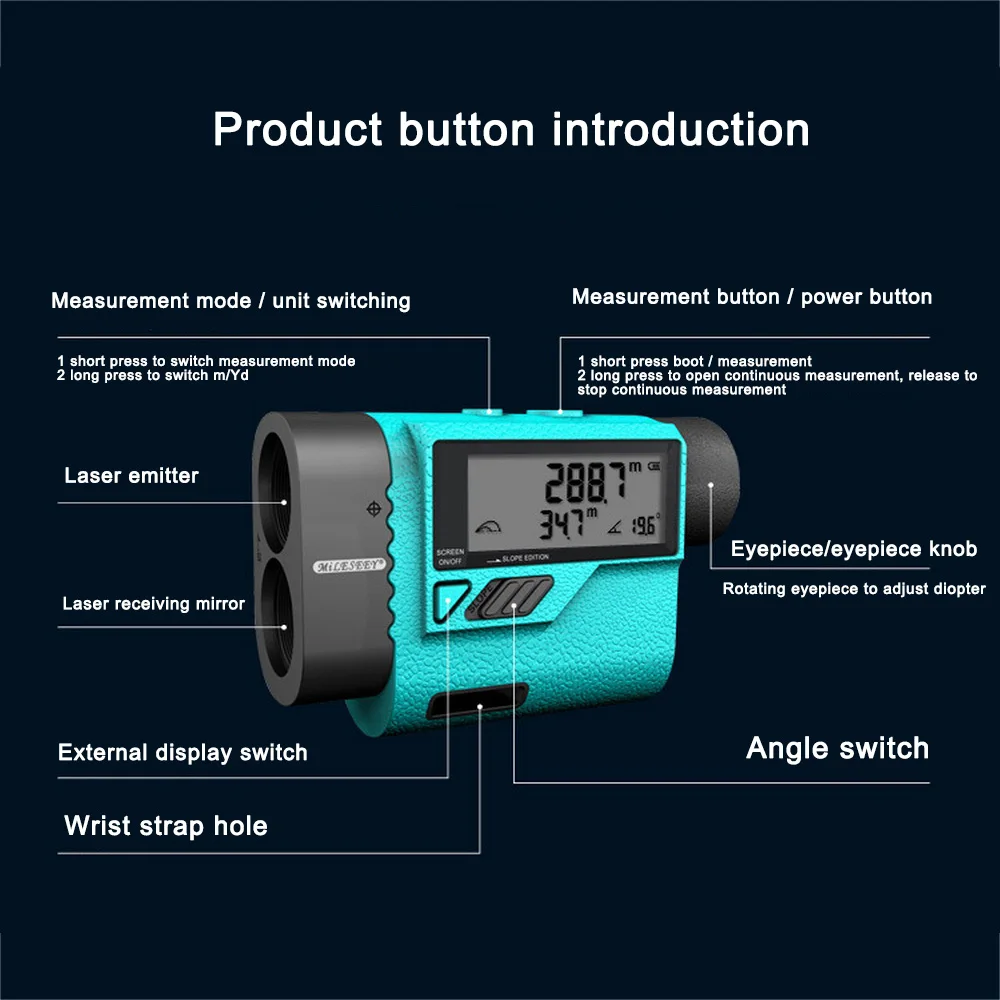 600-1500M Telescope Laser Rangefinder for Golf Hunting Laser Distance Meter Monocular Laser Range Finder Mileseey PF3S 600-1500M Telescope Laser Rangefinder for Golf Hunting Laser Distance Meter Monocular Laser Range Finder Mileseey PF3S