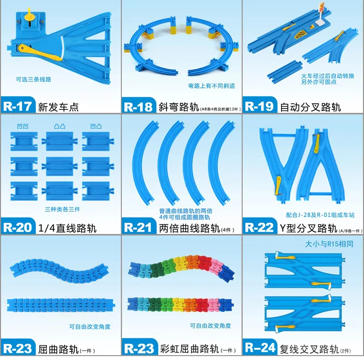 Takara Tomy Plarail Trackmaster железнодорожные пути пластиковые детали аксессуары кривая/прямой/блок/мост