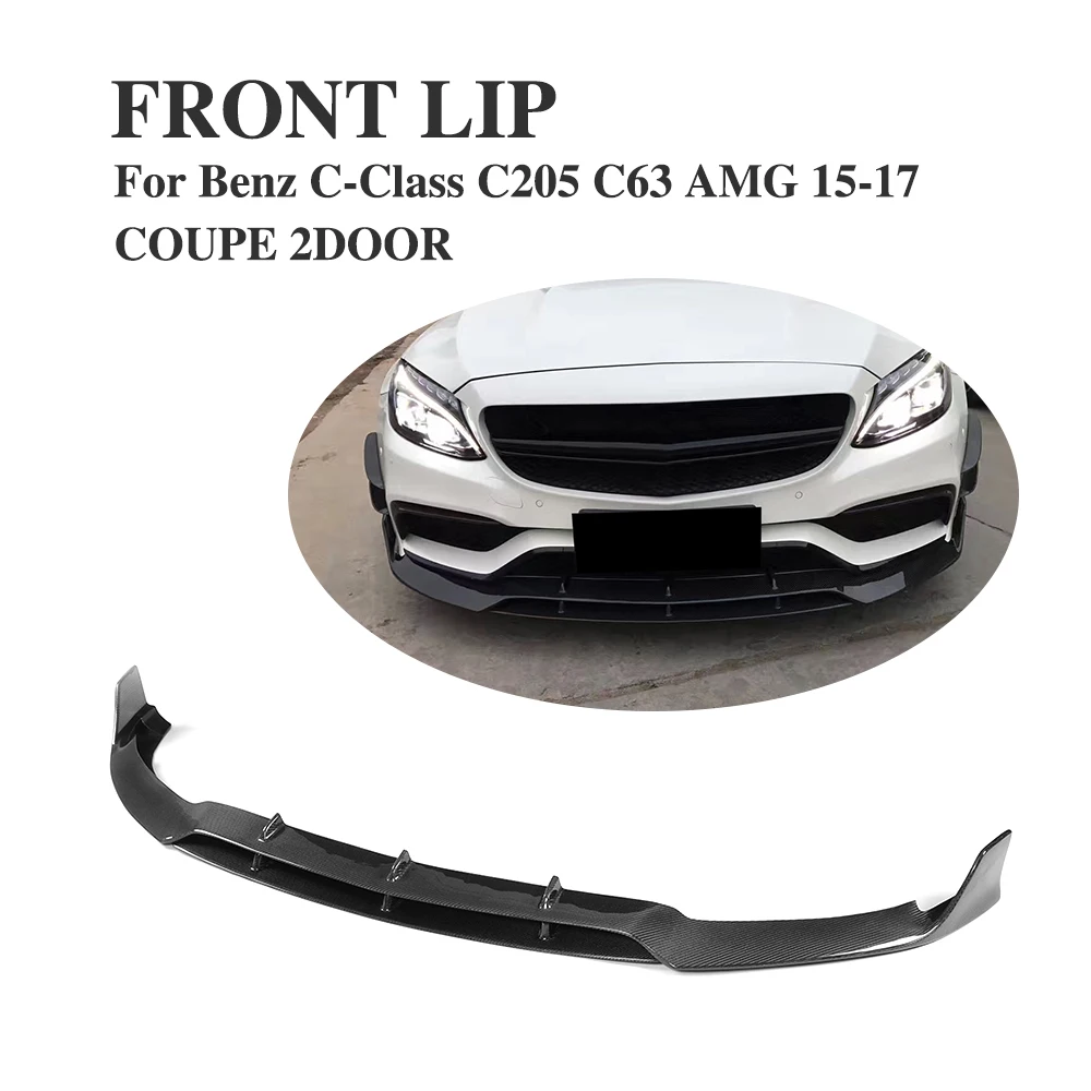 

Carbon Fiber Front bumper lip Chin for Mercedes Benz C205 C63 AMG S Coupe 2 Door Only 15-17 Convertible Car Accessories