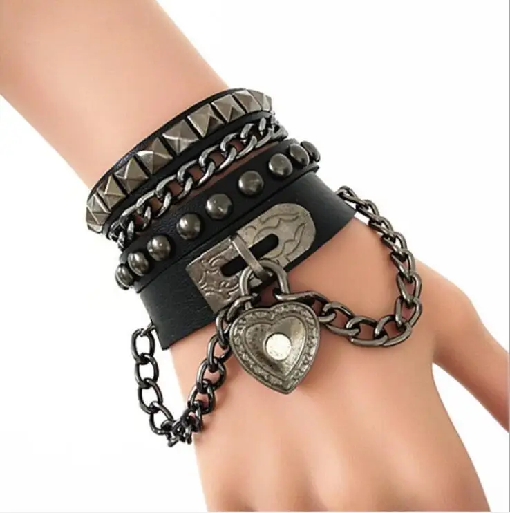 

Punk Bracelet Prop Black Punk Classical Props Fans Girl Friend Gift Fans Collection Gift Drop Ship