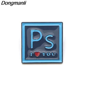 

P3598 Wholesale 20pcs/lot Photoshop ILOVEYOU Metal Enamel Pins and Brooches for Women Fashion Lapel Pin Jewelry Badge Gifts